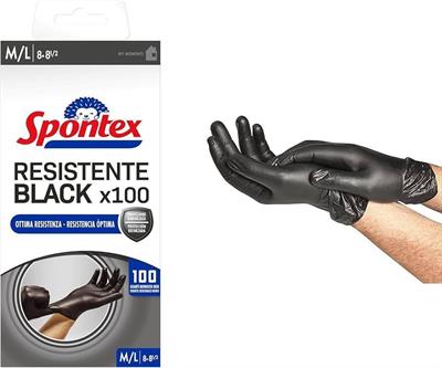 SPONTEX GUANTI RESIST. BLACK X100 M/L