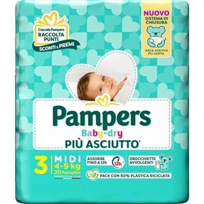 PAMPERS BABY-DRY X20 4/9 KG. MIDI